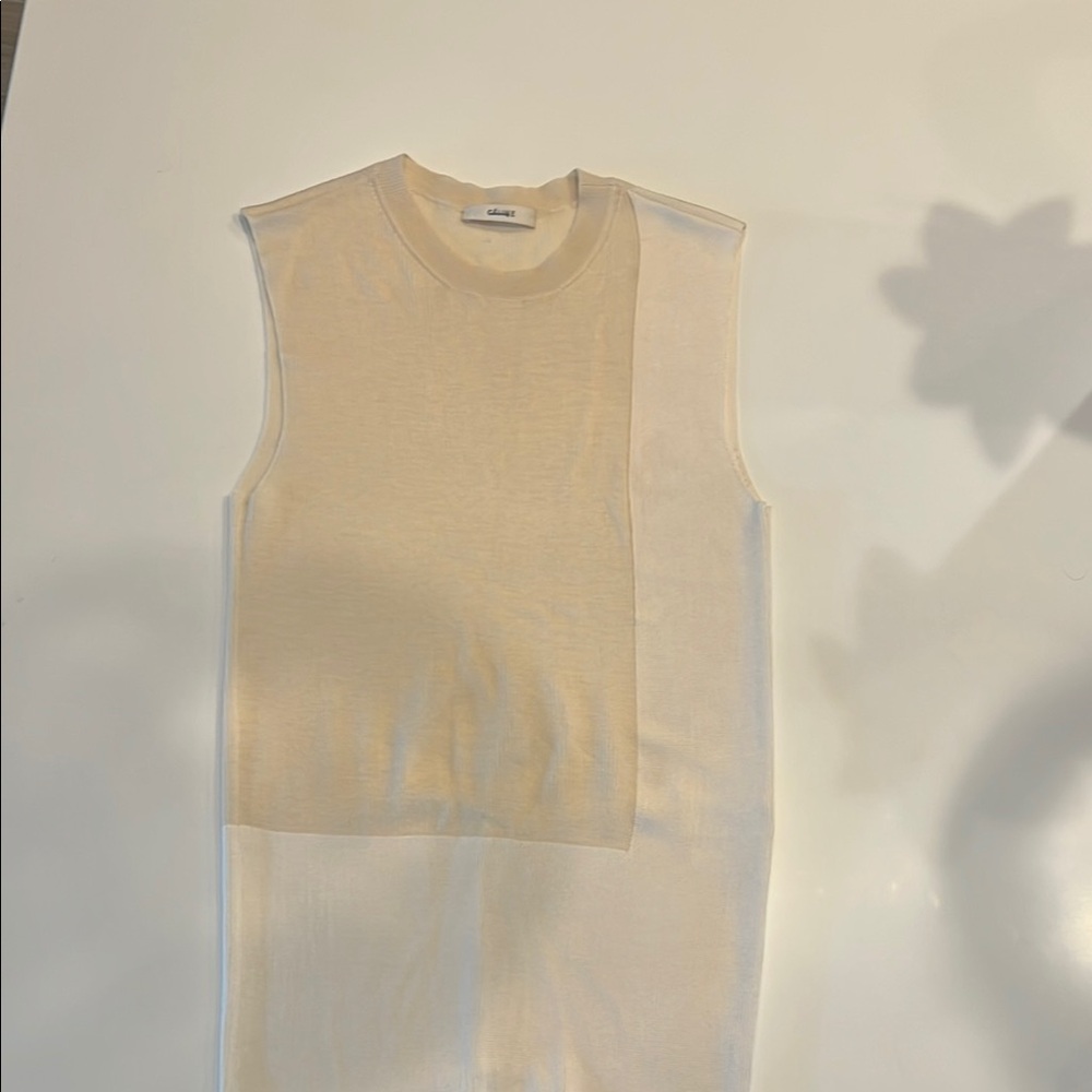 Celine Cream Sleeveless Knit Top